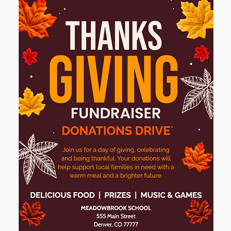 Thanksgiving Fundraiser Event Flyer